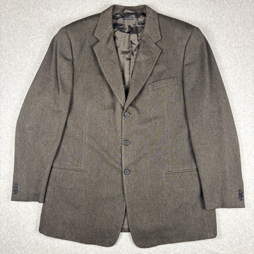 Giorgio Armani Classico Brown Cashmere Silk Herringbone Blazer Mens 48R Italy